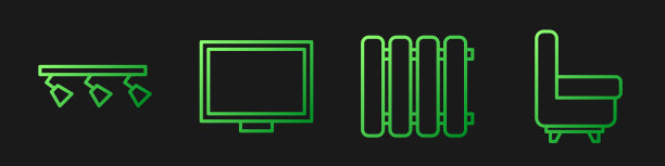设线加热散热器和led轨道灯图片下载