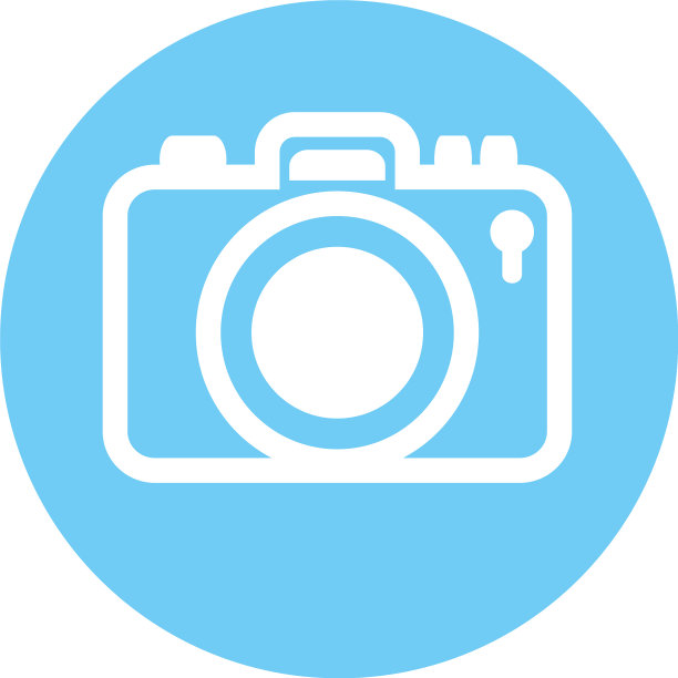 相机按钮图标上的白色背景图片下载