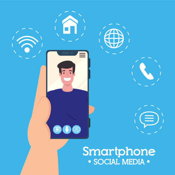 手持智能手机视频通话在屏幕上图片下载