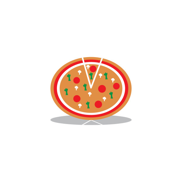 独特的披萨彩色图标设计模板图片下载