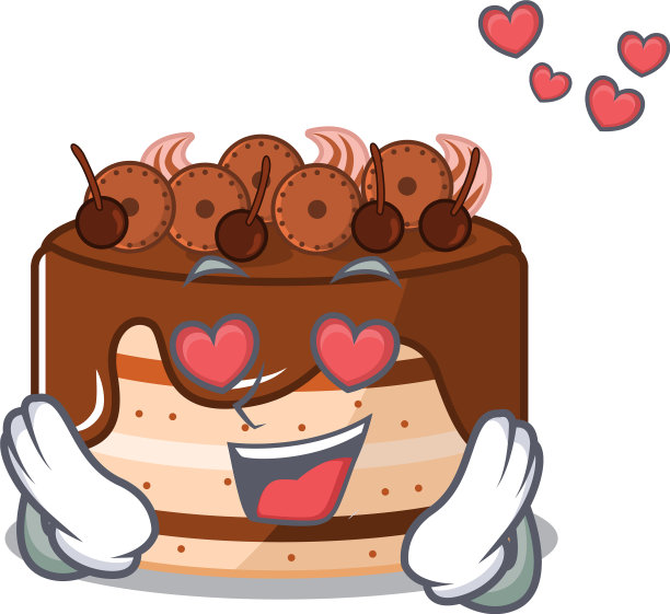 浪漫的坠入爱河巧克力蛋糕卡通图片下载
