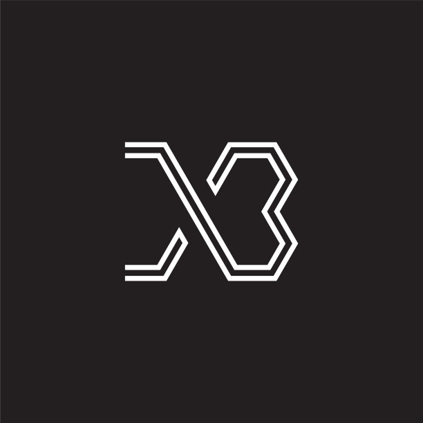 字母XB简约重叠线条logo图片下载
