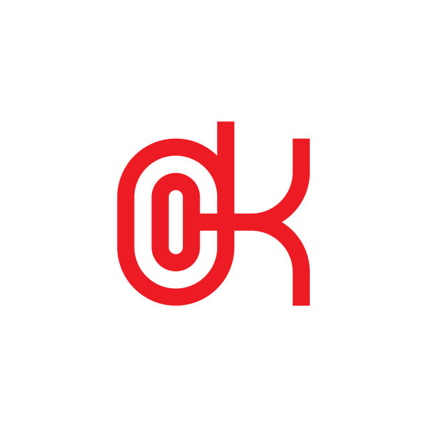 字母DK链接几何线条符号图片下载