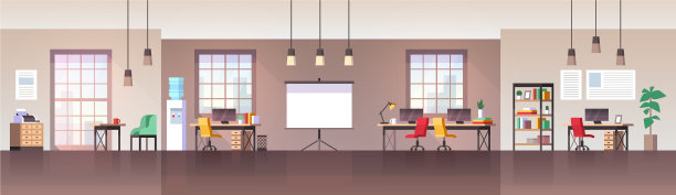 办公室内饰现代办公场所配备家具图片下载