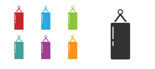 黑色沙袋图标孤立在白色上图片下载