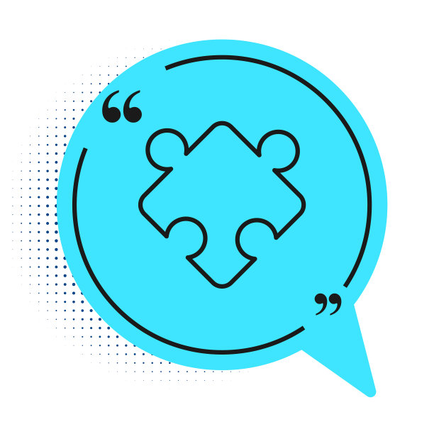 黑线拼图块玩具图标孤立上图片下载