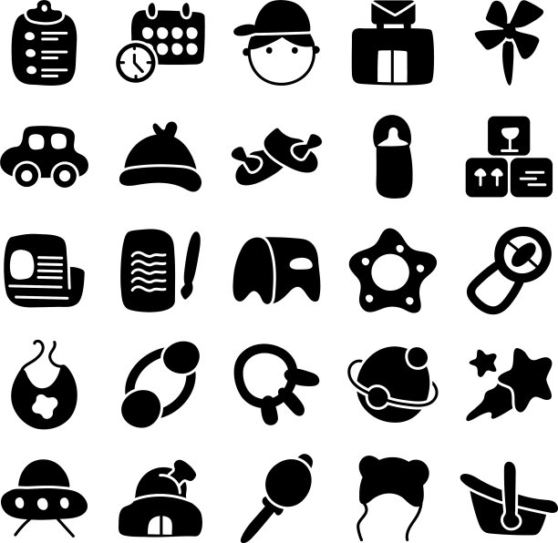 童年配件固体图标包图片下载