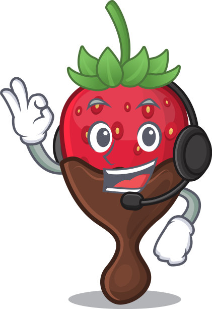 快乐巧克力草莓吉祥物设计风格图片下载