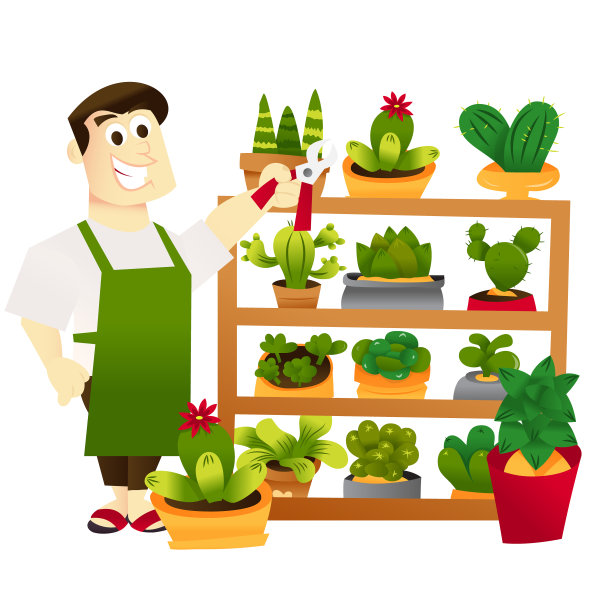 卡通人园艺架子图片下载