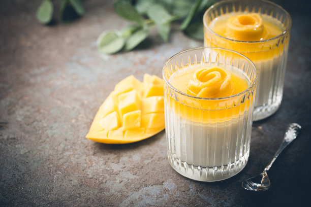 芒果意式奶冻图片下载