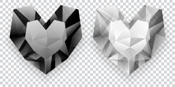 两个水晶心图片下载