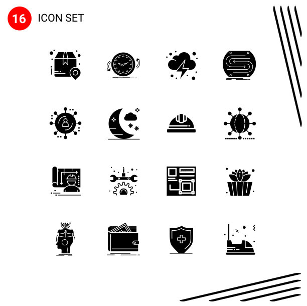 16个适用于网络和移动的通用实体符号图片下载