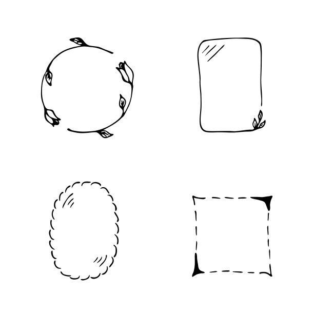 一套手绘框架孤立图片下载