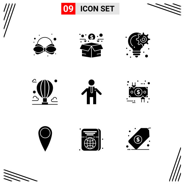 用户界面包9个基本立体字形图片下载