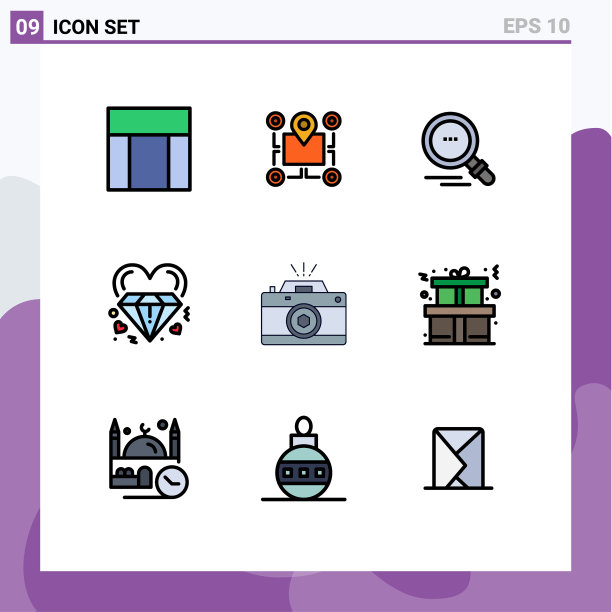 在网格上设置9填充线的平面颜色图片下载