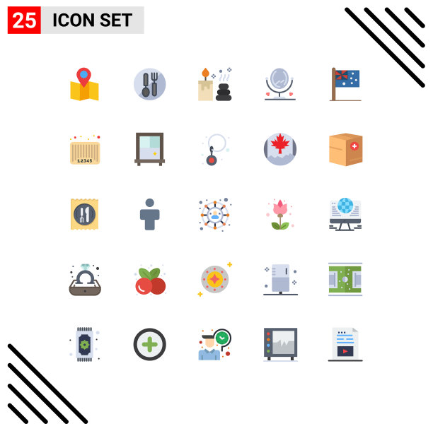 25组现代平面颜色为国家设置图片下载