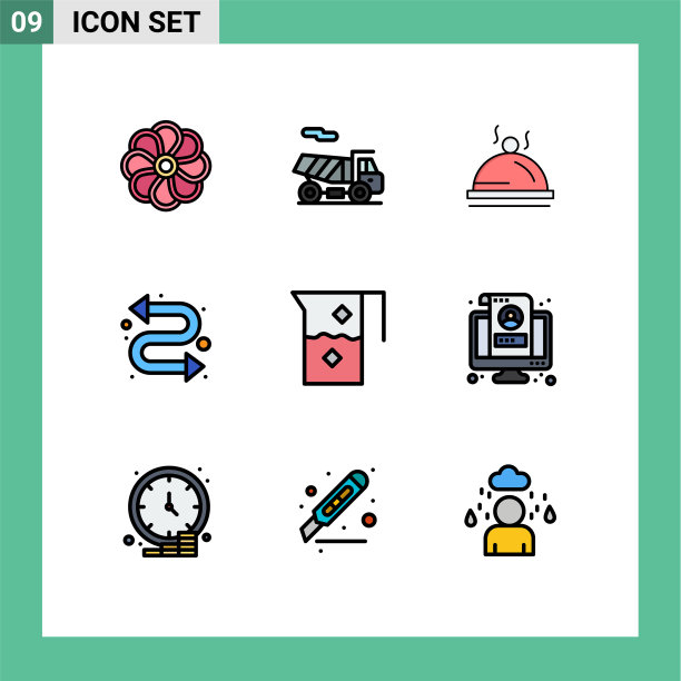 填充线平色包9个通用符号图片下载