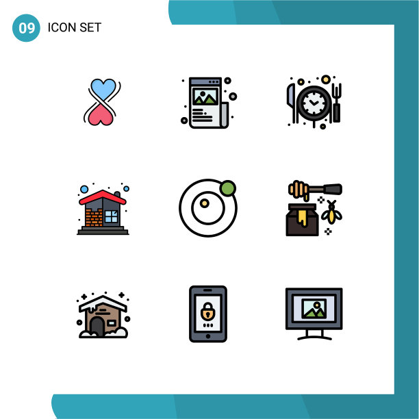 填充线平色包9个通用符号图片下载