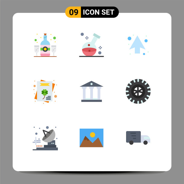 在网格上设置9个平面颜色以进行沉积图片下载