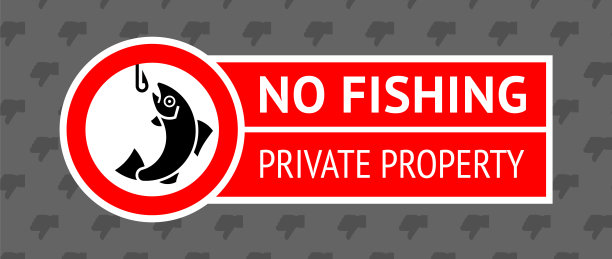 贴纸设置“禁止钓鱼”或“允许钓鱼”，矢量插图打印图片下载