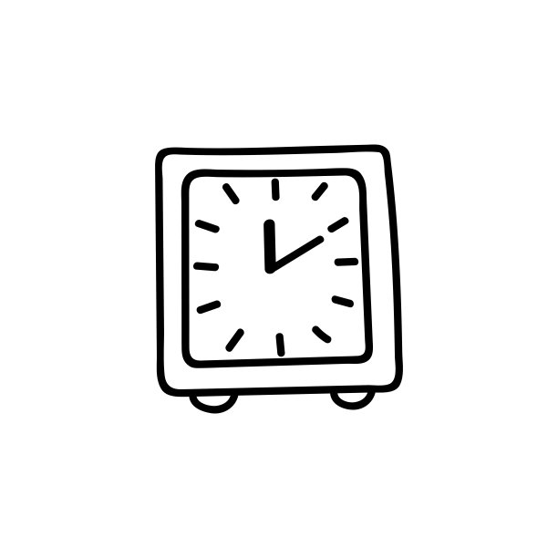 手绘矢量涂鸦插图。表钟，精品。黑色轮廓孤立在白色背景上图片下载
