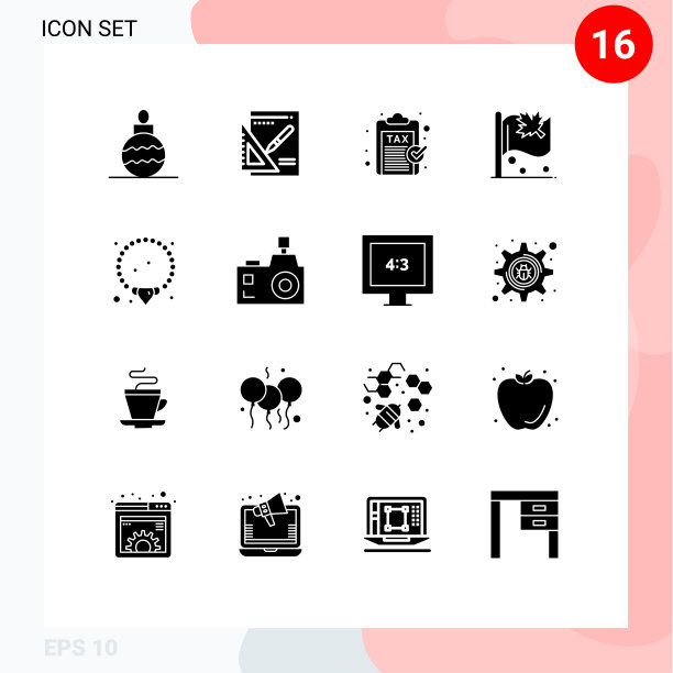 16个创意图标的现代标志和符号图片下载