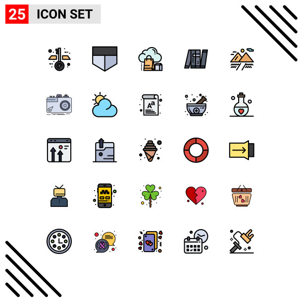 股票图标包25行符号和符号图片下载