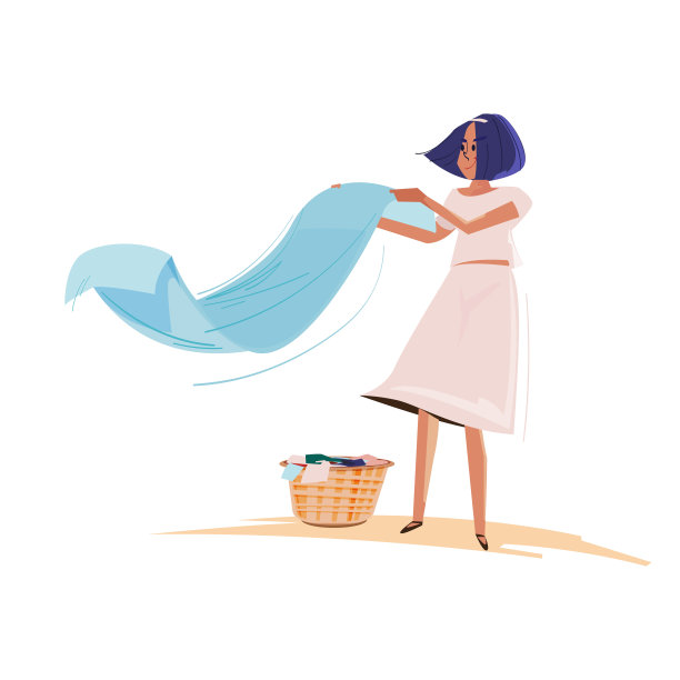 女人把它从布上抖下来。干布图片下载