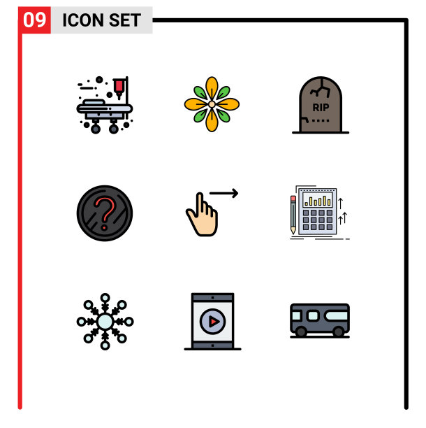 为卷筒纸设置9种通用填充线平面颜色图片下载