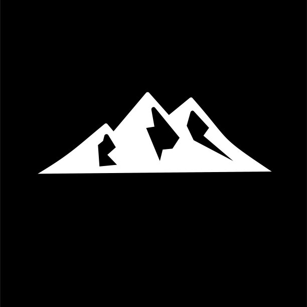 山黑色标志图标设计矢量平面插图图片下载