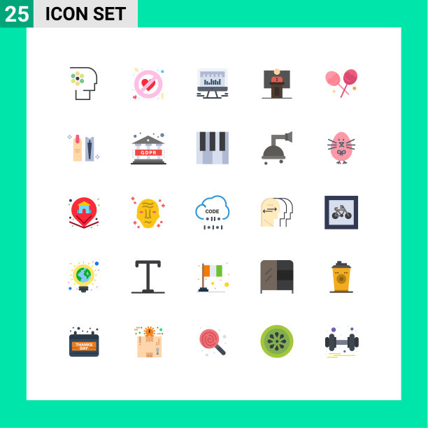 股票图标包25行符号和符号图片下载