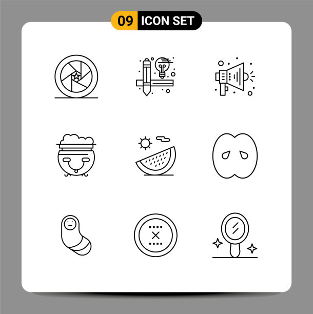 9 .主题大纲和可编辑的水果符号图片下载