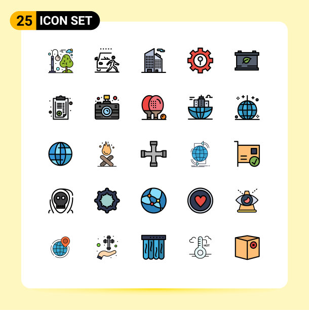 现代设置25填充线平面颜色图片下载