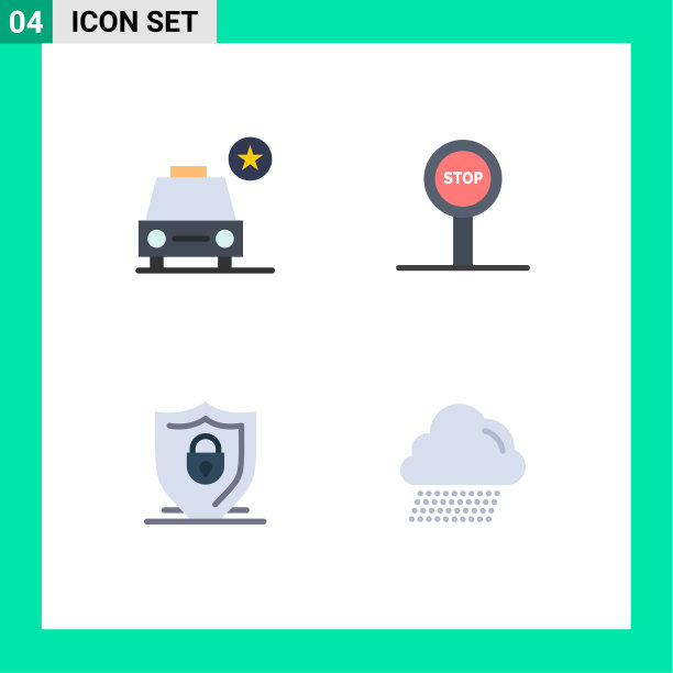 4平面图标概念的网站，移动和应用程序图片下载