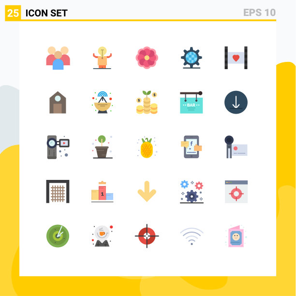 25用户界面平面彩色包装现代标识图片下载