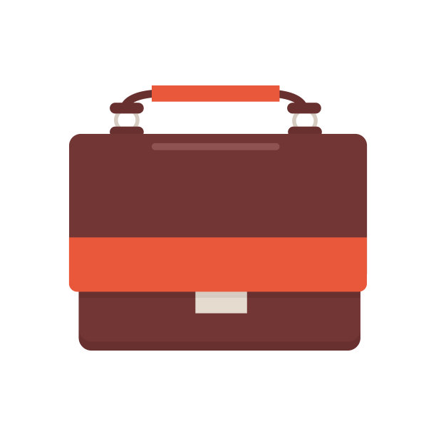 优雅的女性棕色公文包，时尚的提手，孤立在白色的背景图片下载