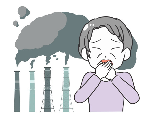 老妇人压榨工厂废气图片下载