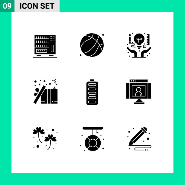 移动界面立体字形设置9个象形图图片下载