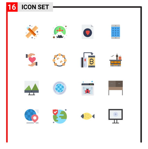 设置16个商业平面颜色包给图片下载