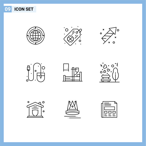 设置9个现代UI图标符号标志图片下载