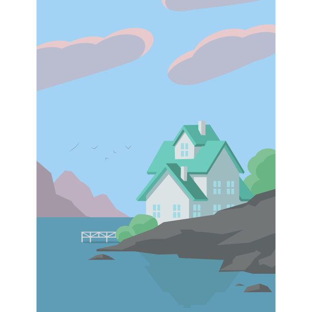 岸上的房子图片下载