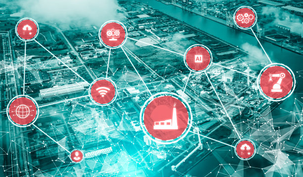 工业4.0技术概念——第四次工业革命的智能工厂图片下载