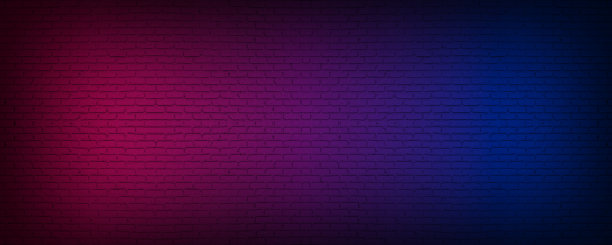 霓虹灯以砖墙纹理为背景图片下载