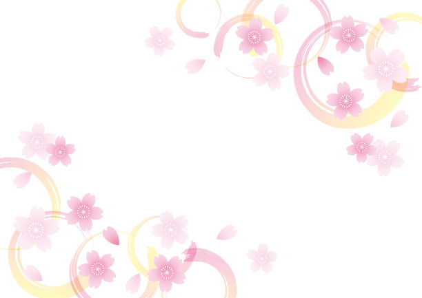 樱花和圆的插图图片下载