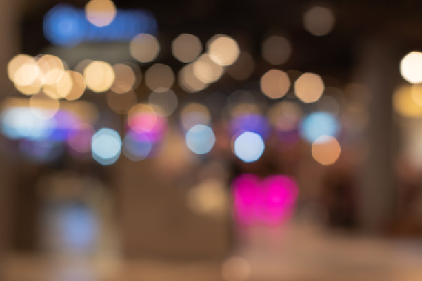 摘要散景灯光背景，散景夜景照片。图片下载