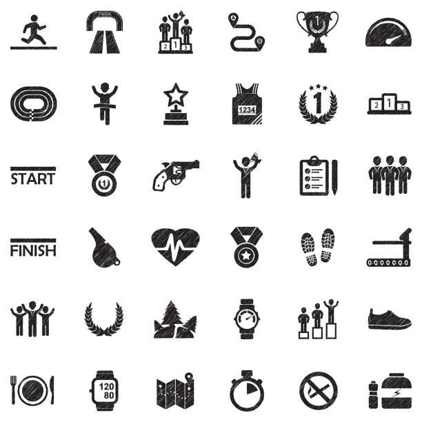 运行图标。黑色涂鸦设计。矢量插图。图片下载