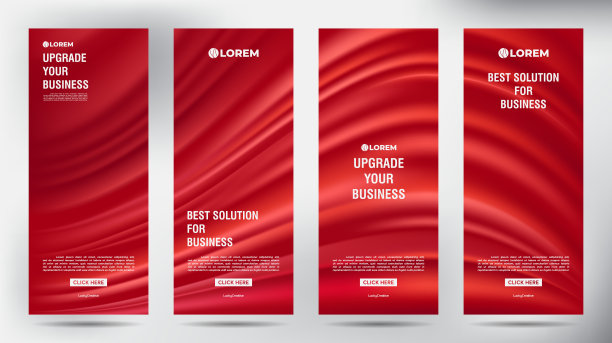 网色流卷起商业宣传册传单横幅设计垂直模板，封面介绍背景，现代出版物x旗帜和旗帜旗帜，集卷起横幅stand模板设计图片下载