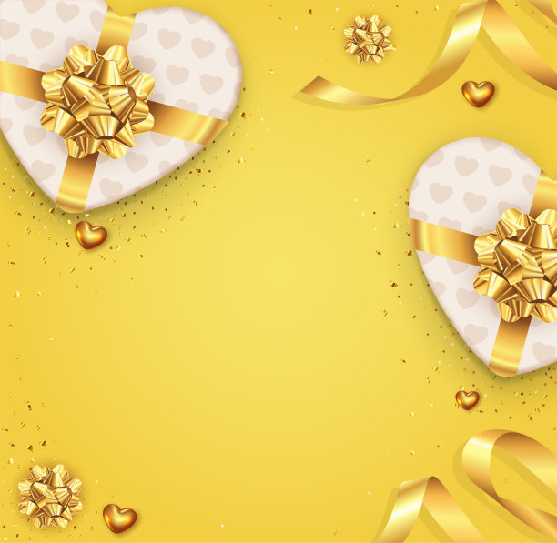 浪漫的背景与蝴蝶结和丝带图片下载