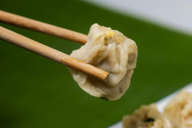 用筷子夹起饺子放在盘子里图片下载