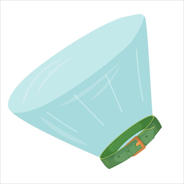 兽医锥动物。附件为宠物。一组手绘涂鸦中的元素。孤立的插图上的白色背景。图片下载